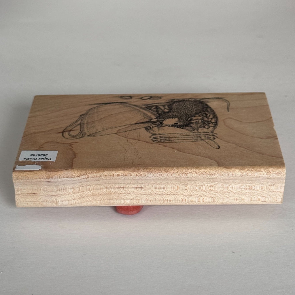 House Mouse Rubber Stamp Brew-Tiful Day Spellbinders Coffee Invitation Drink Cardmaking Caffeine Funny Wood