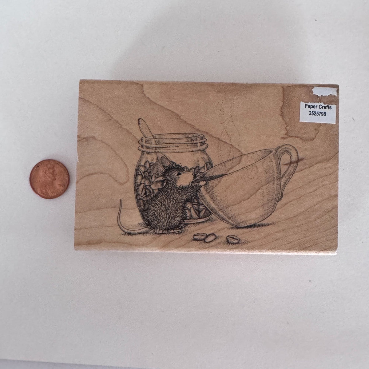 House Mouse Rubber Stamp Brew-Tiful Day Spellbinders Coffee Invitation Drink Cardmaking Caffeine Funny Wood