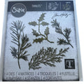 Tim Holtz Cutting Dies Holiday Greens Sizzix Pine Holly Christmas Foliage Cardmaking Metal Thinlits