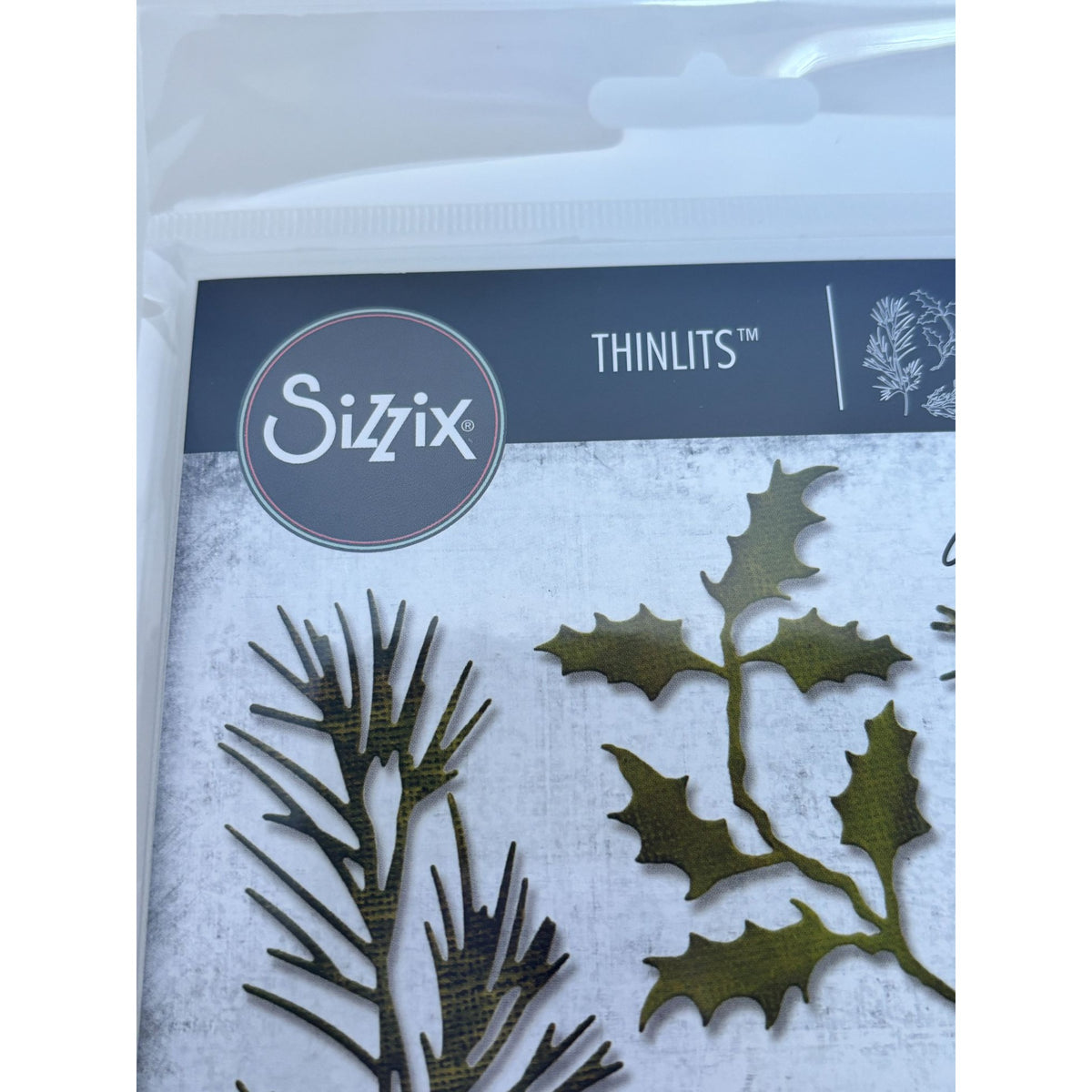 Tim Holtz Cutting Dies Holiday Greens Sizzix Pine Holly Christmas Foliage Cardmaking Metal Thinlits