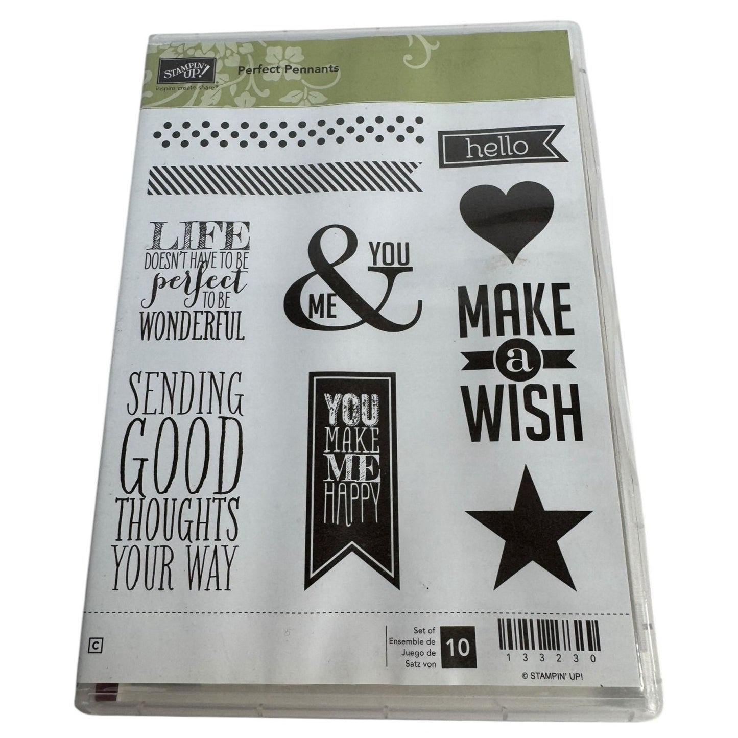 Stampin Up Rubber Stamp Set Perfect Pennants Good Thoughts Friends Card Making