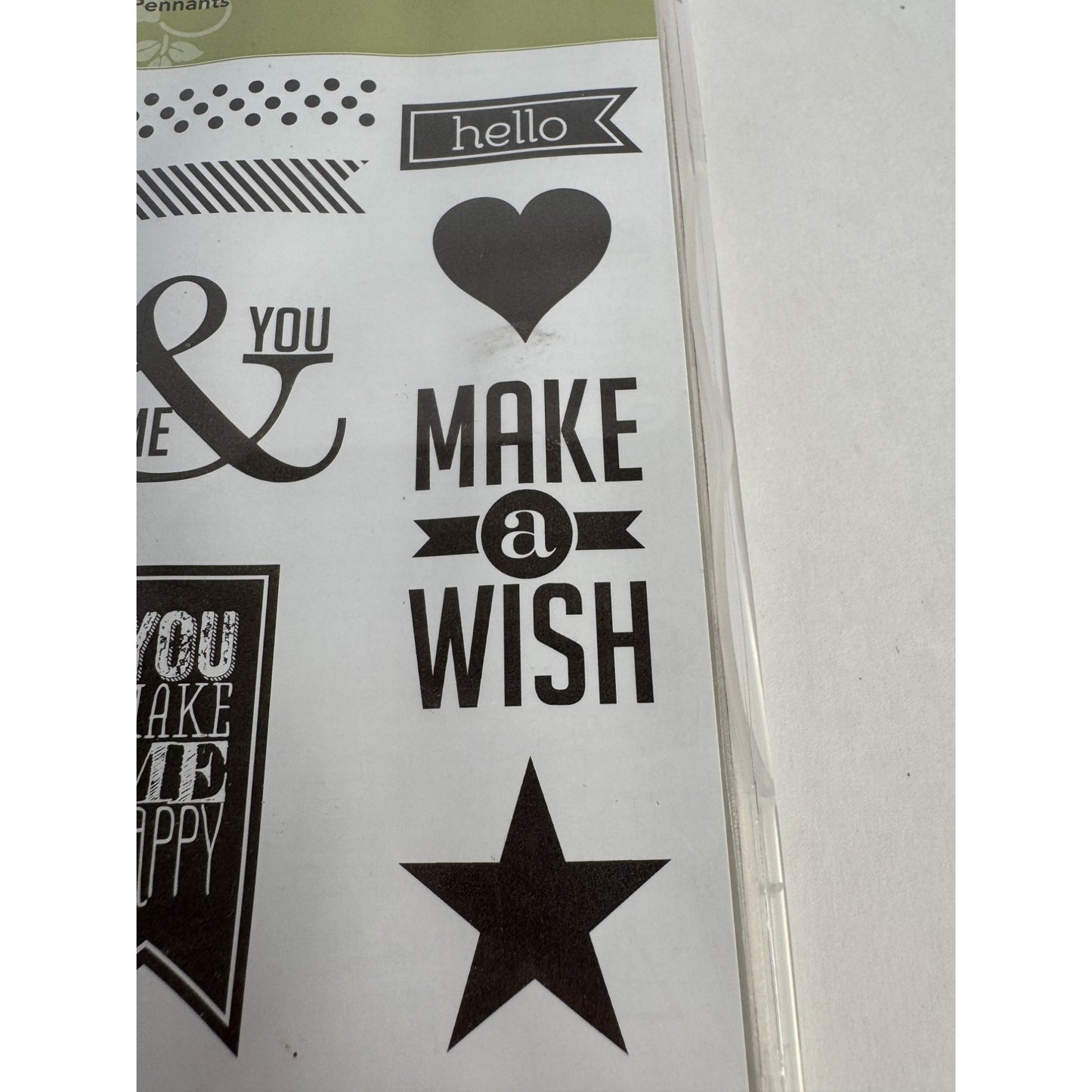 Stampin Up Rubber Stamp Set Perfect Pennants Good Thoughts Friends Card Making