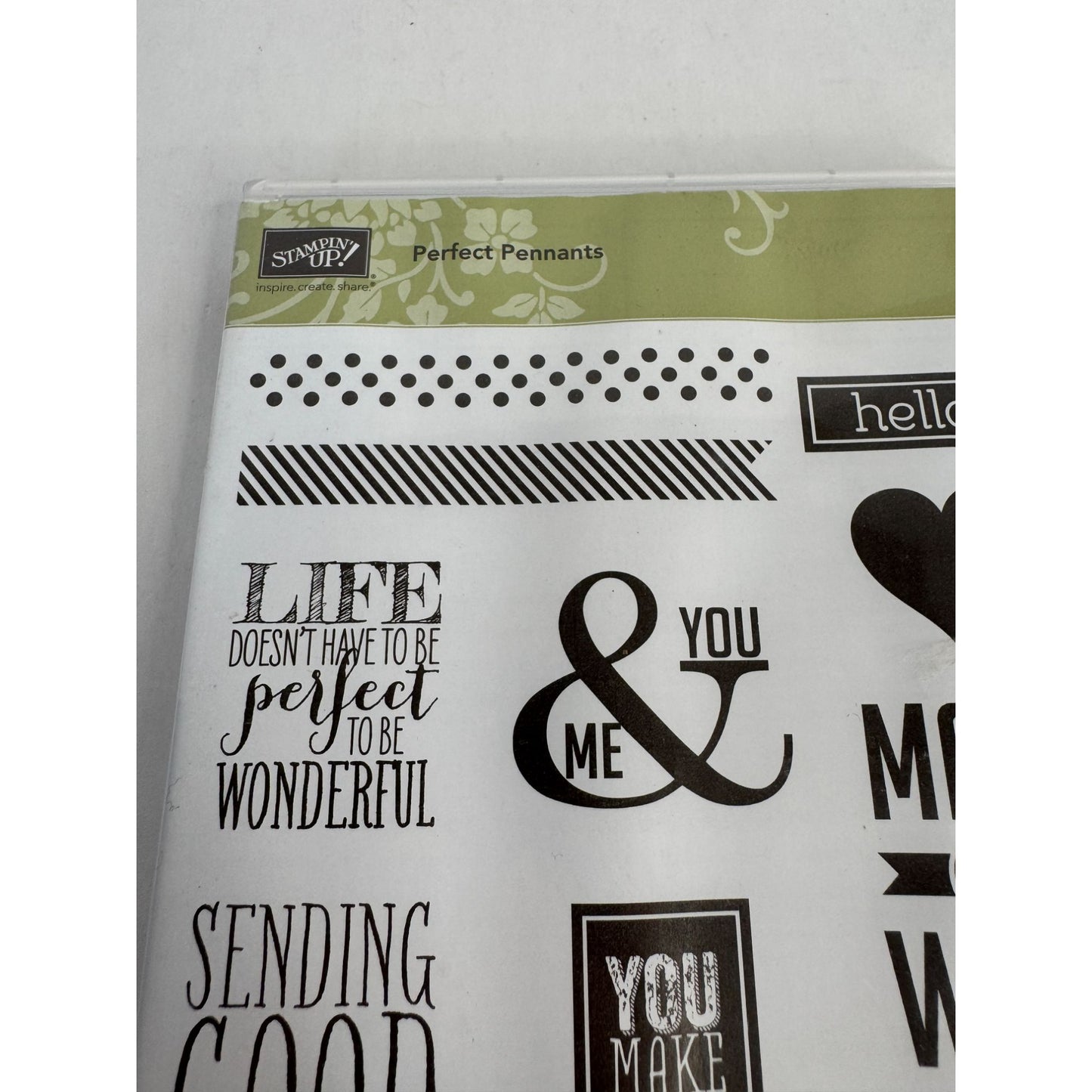 Stampin Up Rubber Stamp Set Perfect Pennants Good Thoughts Friends Card Making
