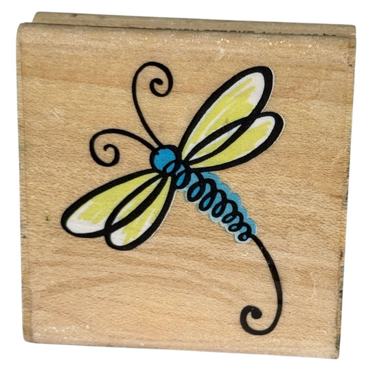 Stampendous Rubber Stamp Ma Dragonfly Nature Spring Garden Card Making Wooden