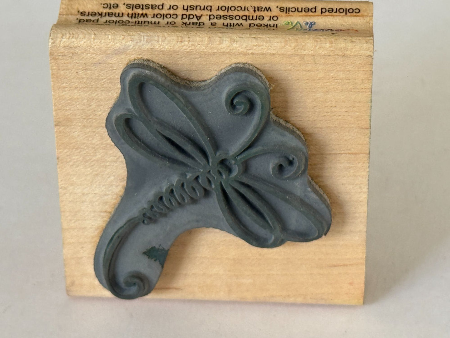Stampendous Rubber Stamp Ma Dragonfly Nature Spring Garden Card Making Wooden