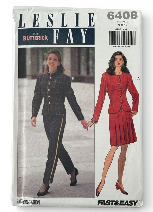 Butterick Sewing Pattern 6408: Misses' Jacket, Skirt and Pants