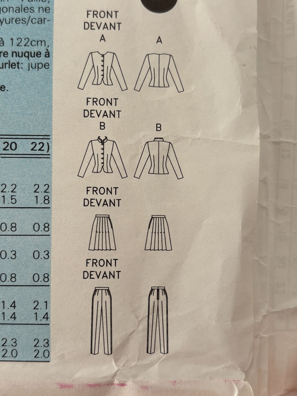 Butterick Sewing Pattern 6408: Misses' Jacket, Skirt and Pants