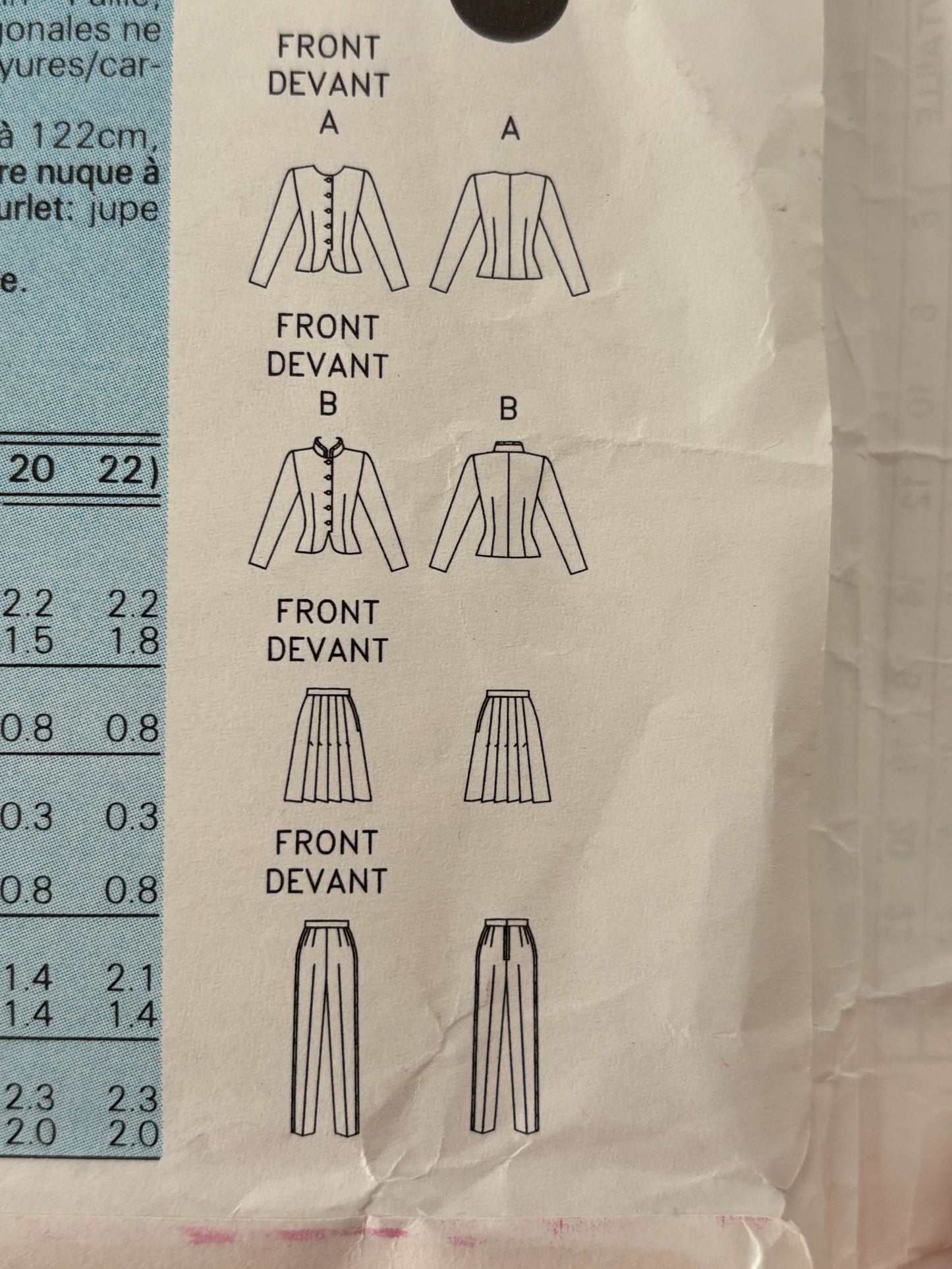 Butterick Sewing Pattern 6408: Misses' Jacket, Skirt and Pants