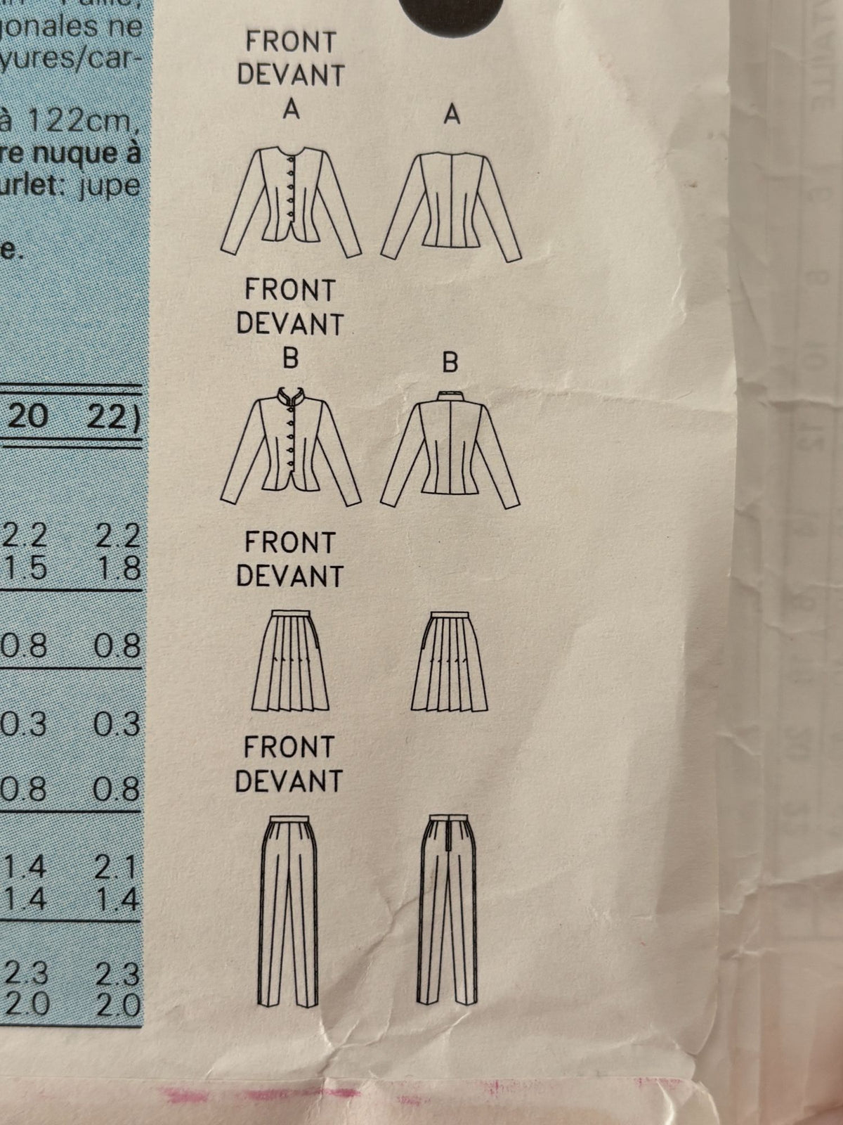 Butterick Sewing Pattern 6408: Misses' Jacket, Skirt and Pants