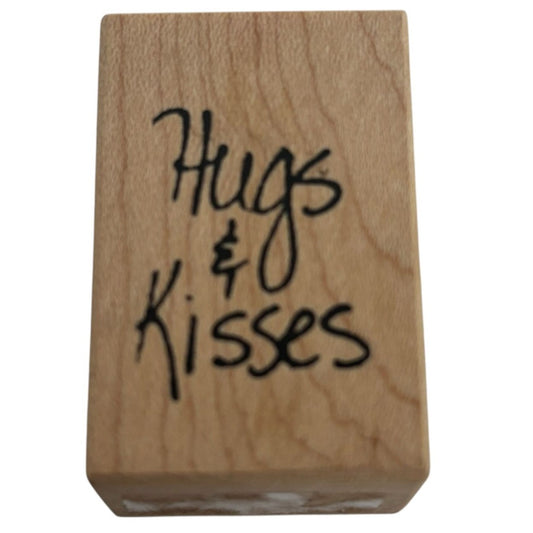 Stampa Rosa Rubber Stamp Hugs and Kisses Card Making Words Sentiment Romantic