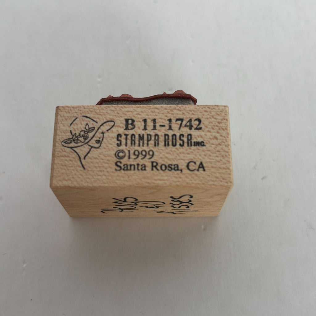 Stampa Rosa Rubber Stamp Hugs and Kisses Card Making Words Sentiment Romantic