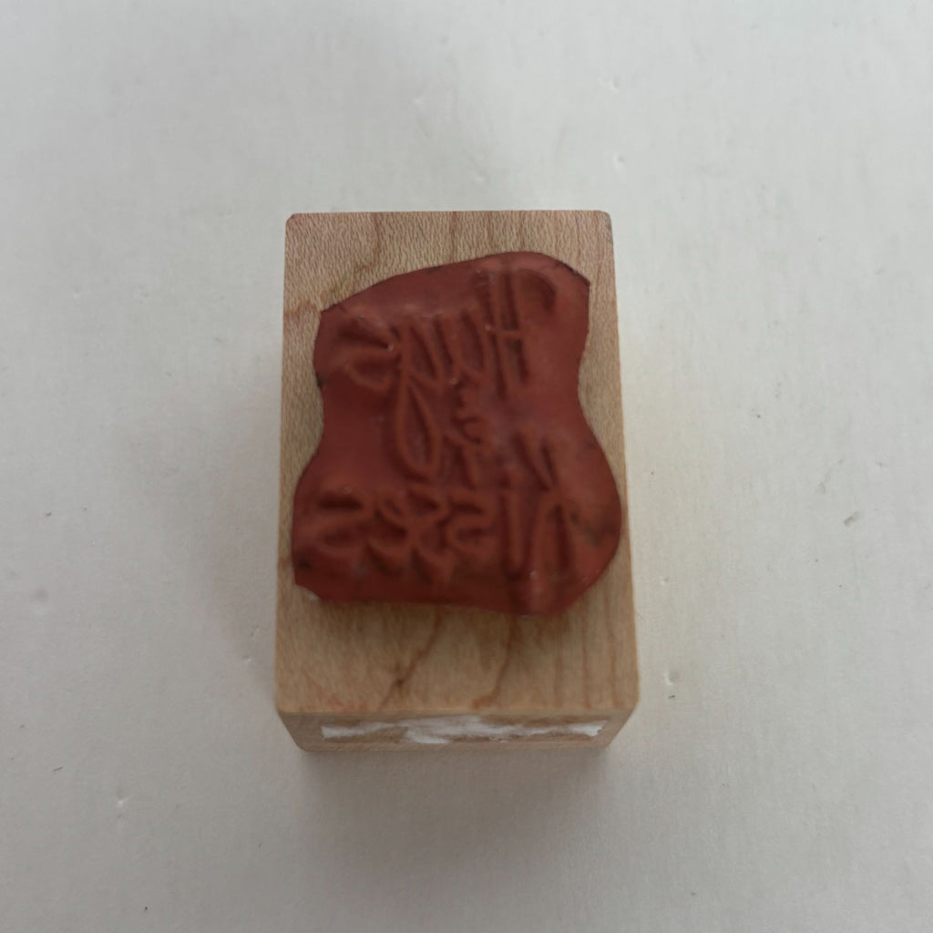 Stampa Rosa Rubber Stamp Hugs and Kisses Card Making Words Sentiment Romantic