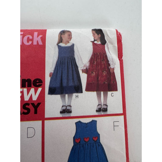 Butterick Sewing Pattern 6285 Jumper Blouse Top Outfit Girls 2 3 4 5 Uncut Easy