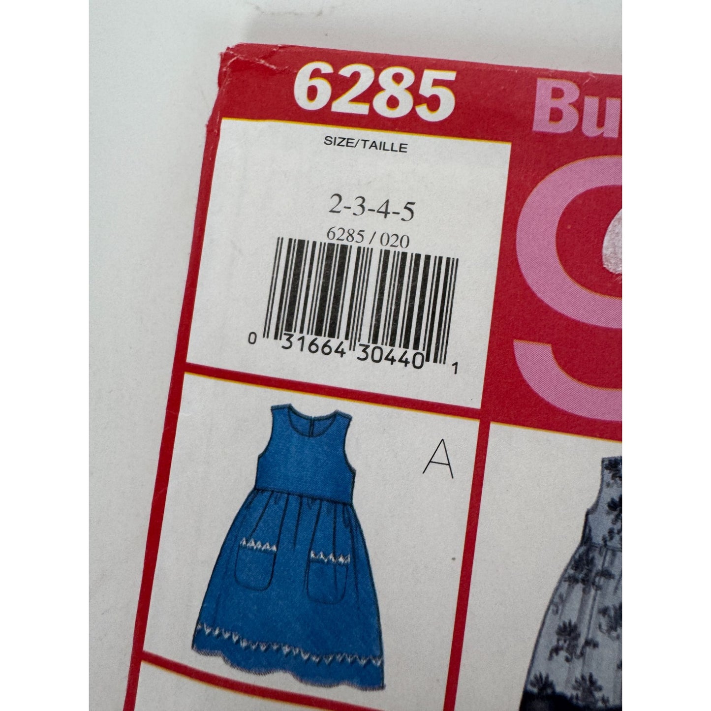 Butterick Sewing Pattern 6285 Jumper Blouse Top Outfit Girls 2 3 4 5 Uncut Easy