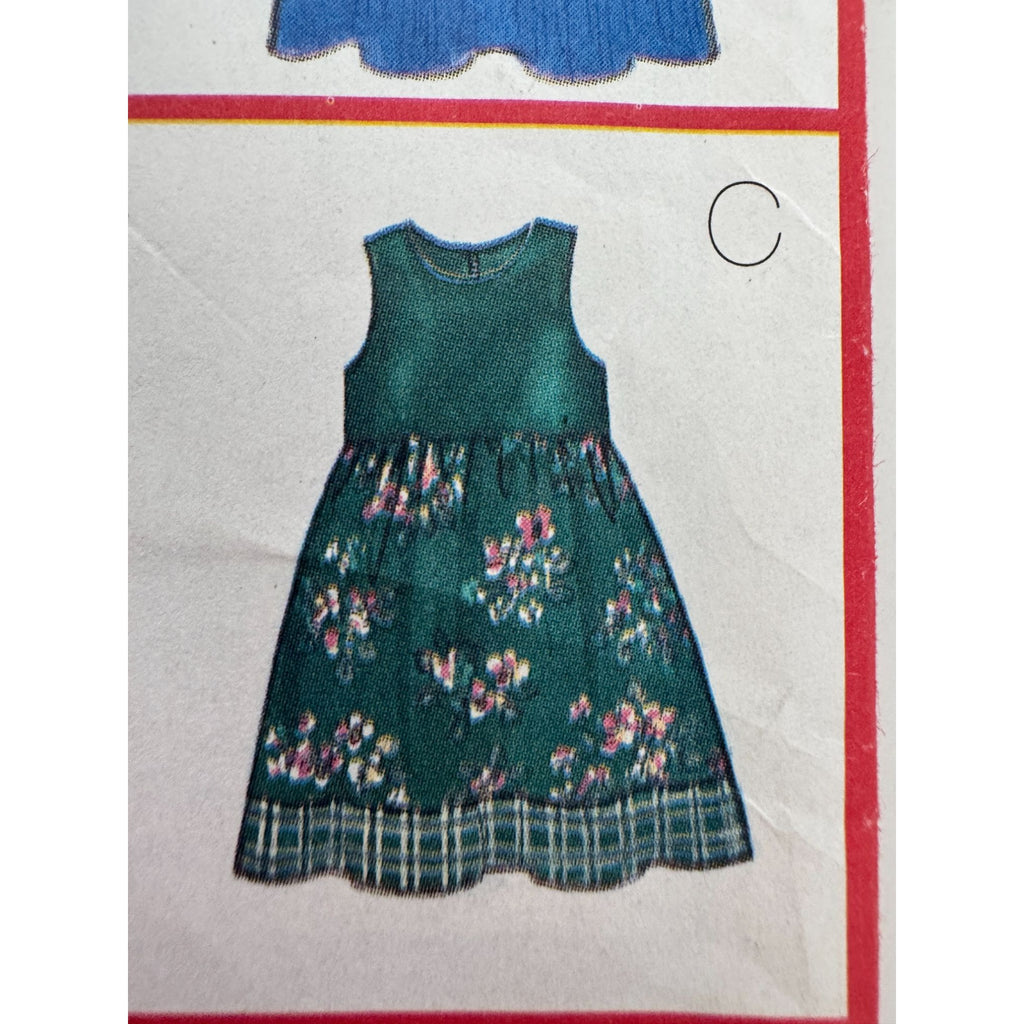 Butterick Sewing Pattern 6285 Jumper Blouse Top Outfit Girls 2 3 4 5 Uncut Easy