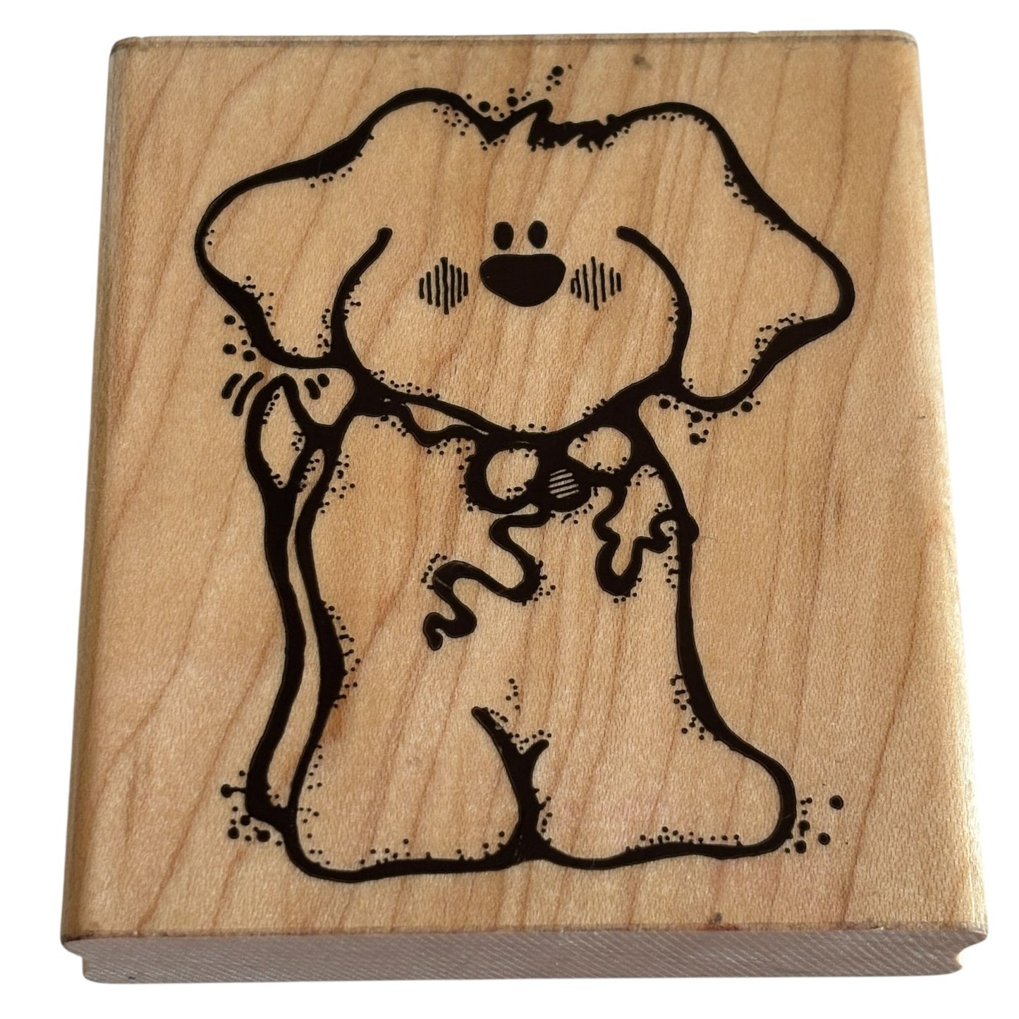 DOTS Rubber Stamp Wags Dog Puppy Pet Animal Crafts Journaling Card Making Craft