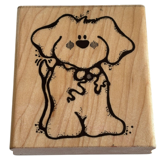 DOTS Rubber Stamp Wags Dog Puppy Pet Animal Crafts Journaling Card Making Craft