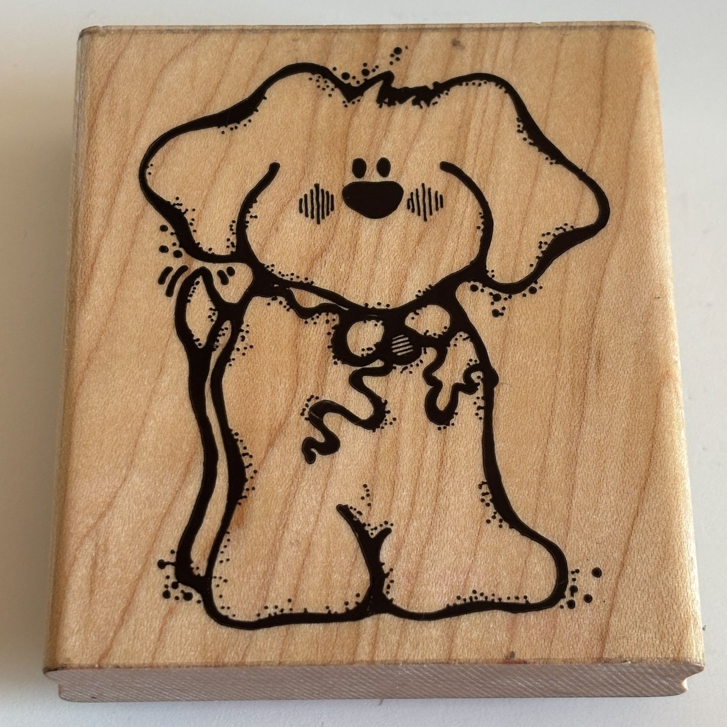 DOTS Rubber Stamp Wags Dog Puppy Pet Animal Crafts Journaling Card Making Craft