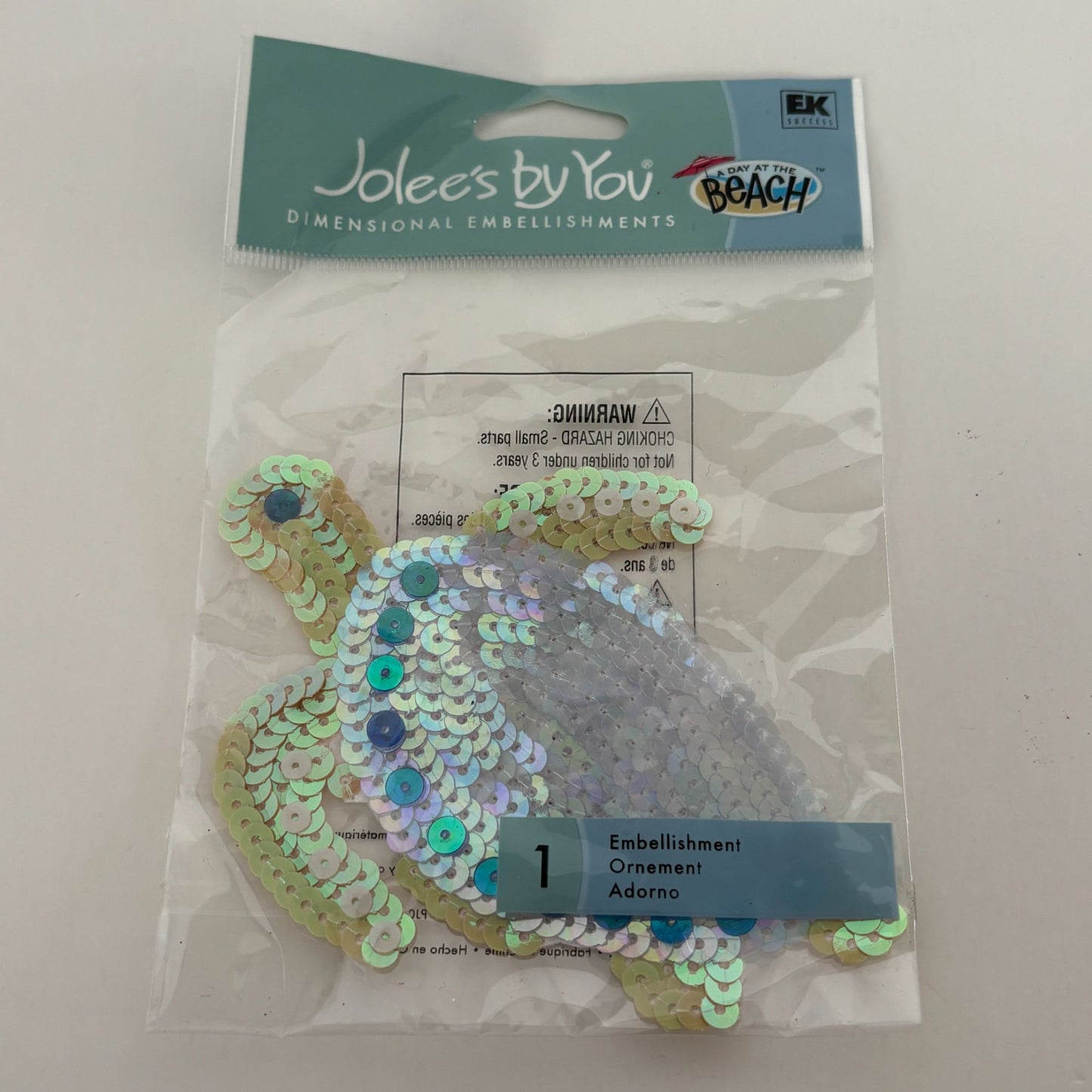 Jolees By You Dimensional Embellishment Sea Turtle Sequin Scrapbooking Crafting