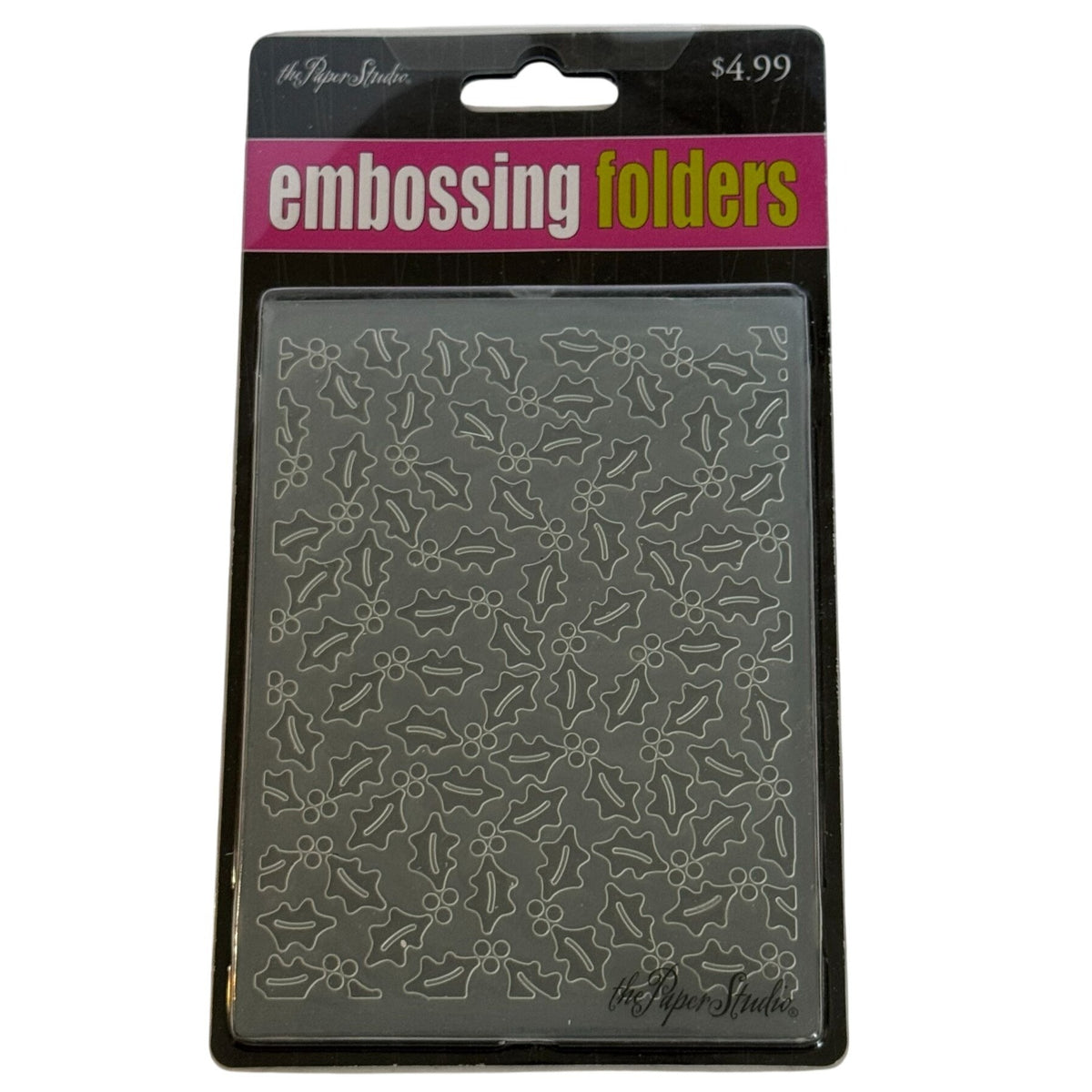 The Paper Studio Embossing Folder Holly Christmas Leaves Berries Card Making A2