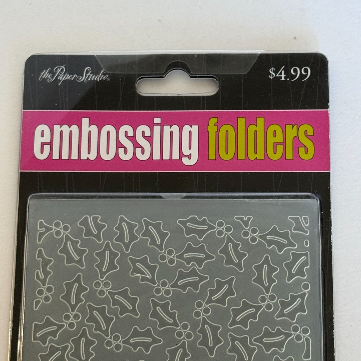 The Paper Studio Embossing Folder Holly Christmas Leaves Berries Card Making A2