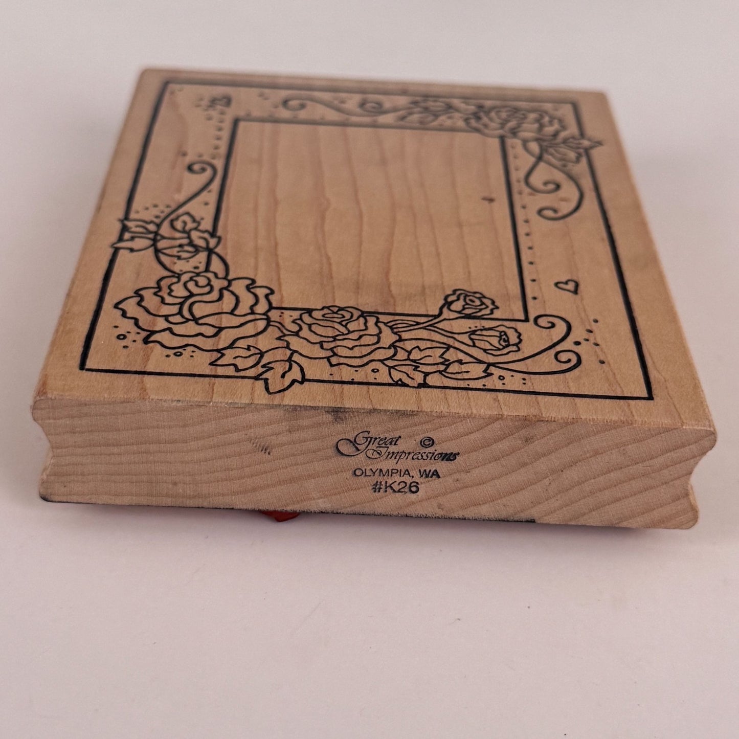 Great Impressions Rubber Stamp Rose Frame Photo Flowers Large Big Scrapbooking Cardmaking