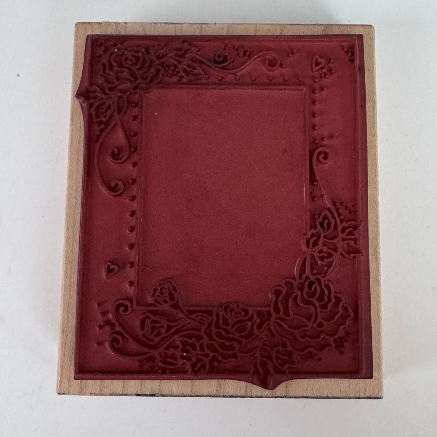 Great Impressions Rubber Stamp Rose Frame Photo Flowers Large Big Scrapbooking Cardmaking