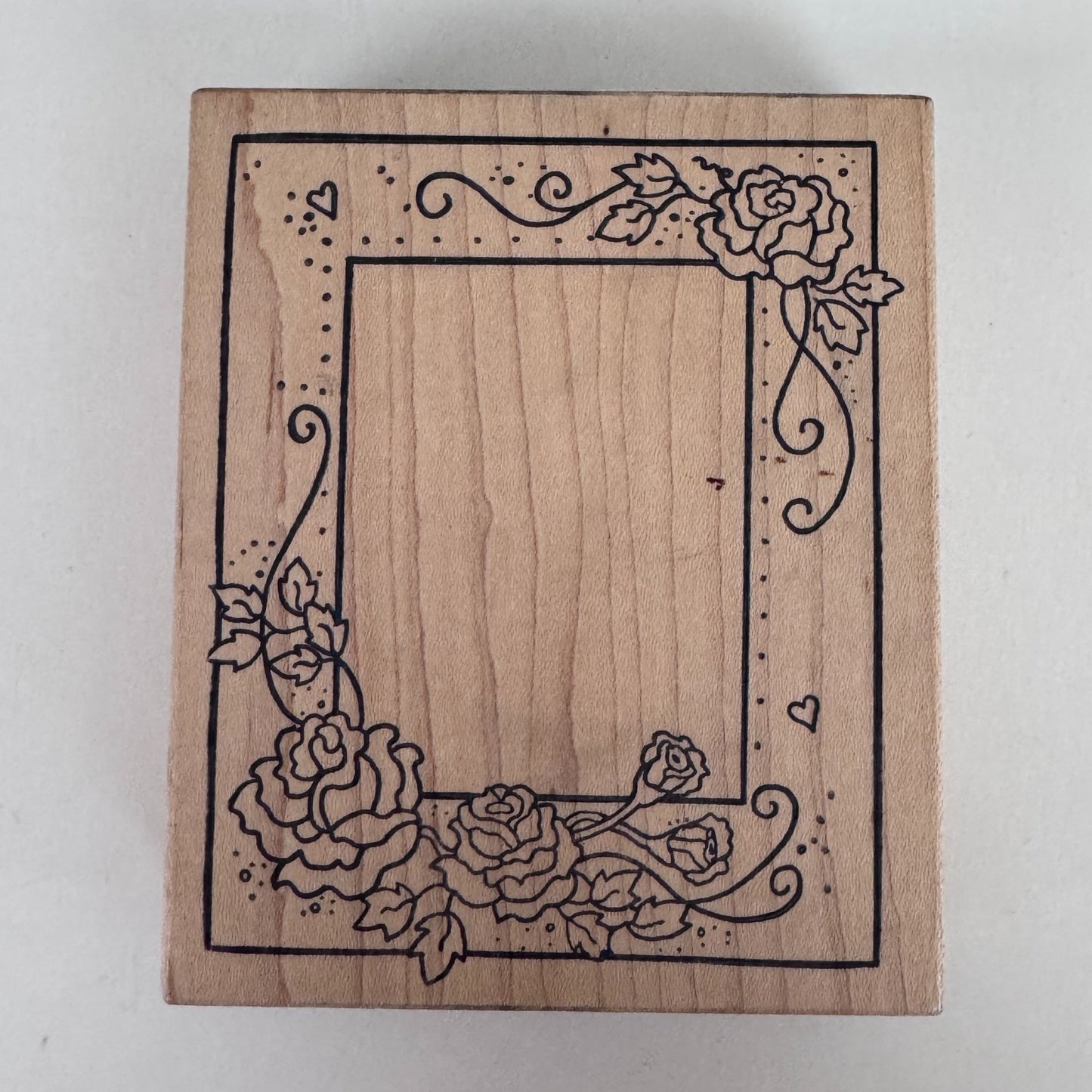 Great Impressions Rubber Stamp Rose Frame Photo Flowers Large Big Scrapbooking Cardmaking