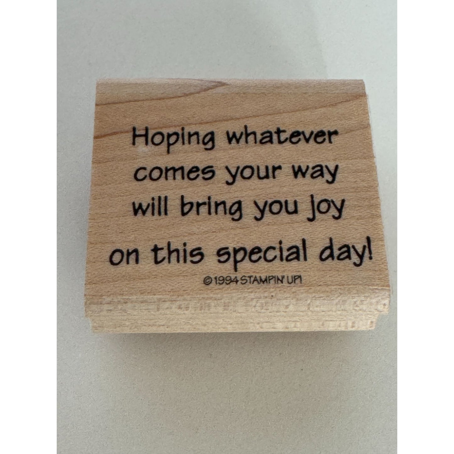 Stampin Up Rubber Stamp Joy on Birthday Card Making Sentiment Words Rhyme Day