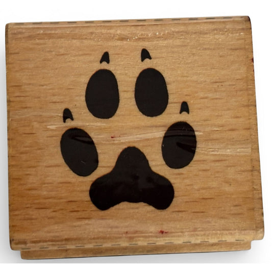StampCraft Rubber Stamp Dog Paw Print Pet Sympathy Cardmaking Animal Craft Wood Mounted