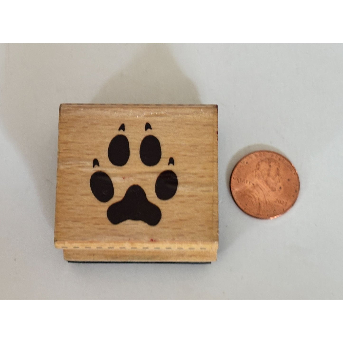 StampCraft Rubber Stamp Dog Paw Print Pet Sympathy Cardmaking Animal Craft Wood Mounted