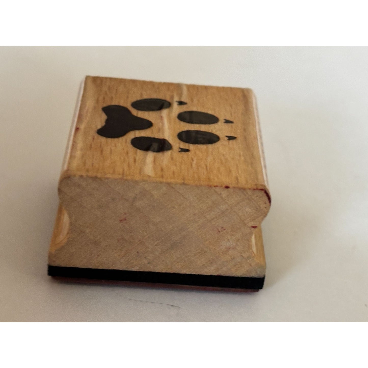 StampCraft Rubber Stamp Dog Paw Print Pet Sympathy Cardmaking Animal Craft Wood Mounted