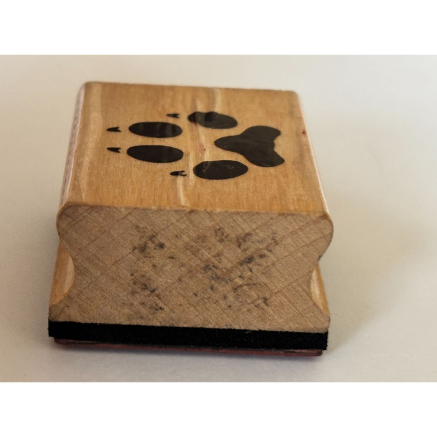StampCraft Rubber Stamp Dog Paw Print Pet Sympathy Cardmaking Animal Craft Wood Mounted