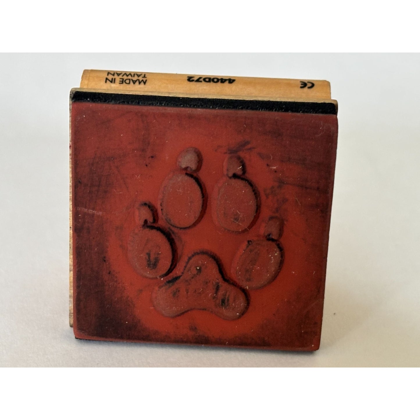 StampCraft Rubber Stamp Dog Paw Print Pet Sympathy Cardmaking Animal Craft Wood Mounted