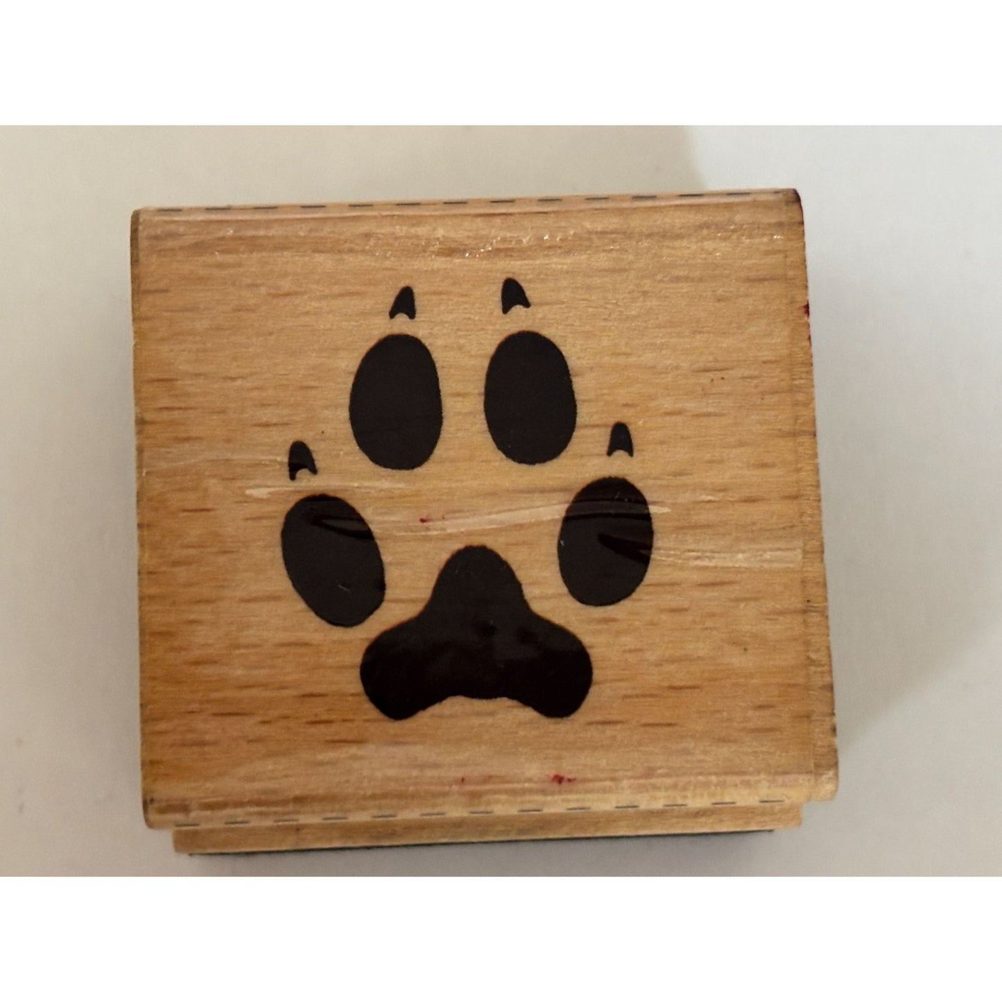 StampCraft Rubber Stamp Dog Paw Print Pet Sympathy Cardmaking Animal Craft Wood Mounted