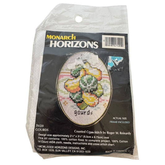 Monarch Horizons Gourds Counted Cross Stitch Kit Kitchen Home Decor Food Small