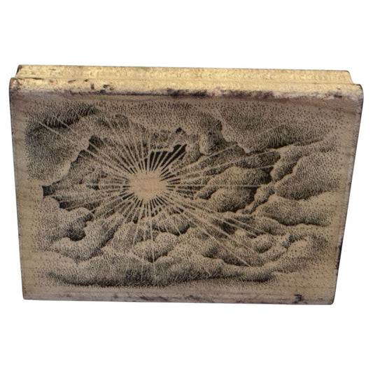 Stampscapes Rubber Stamp Cloud With Sun 107E Landscape Sky Scene Nature Wooden