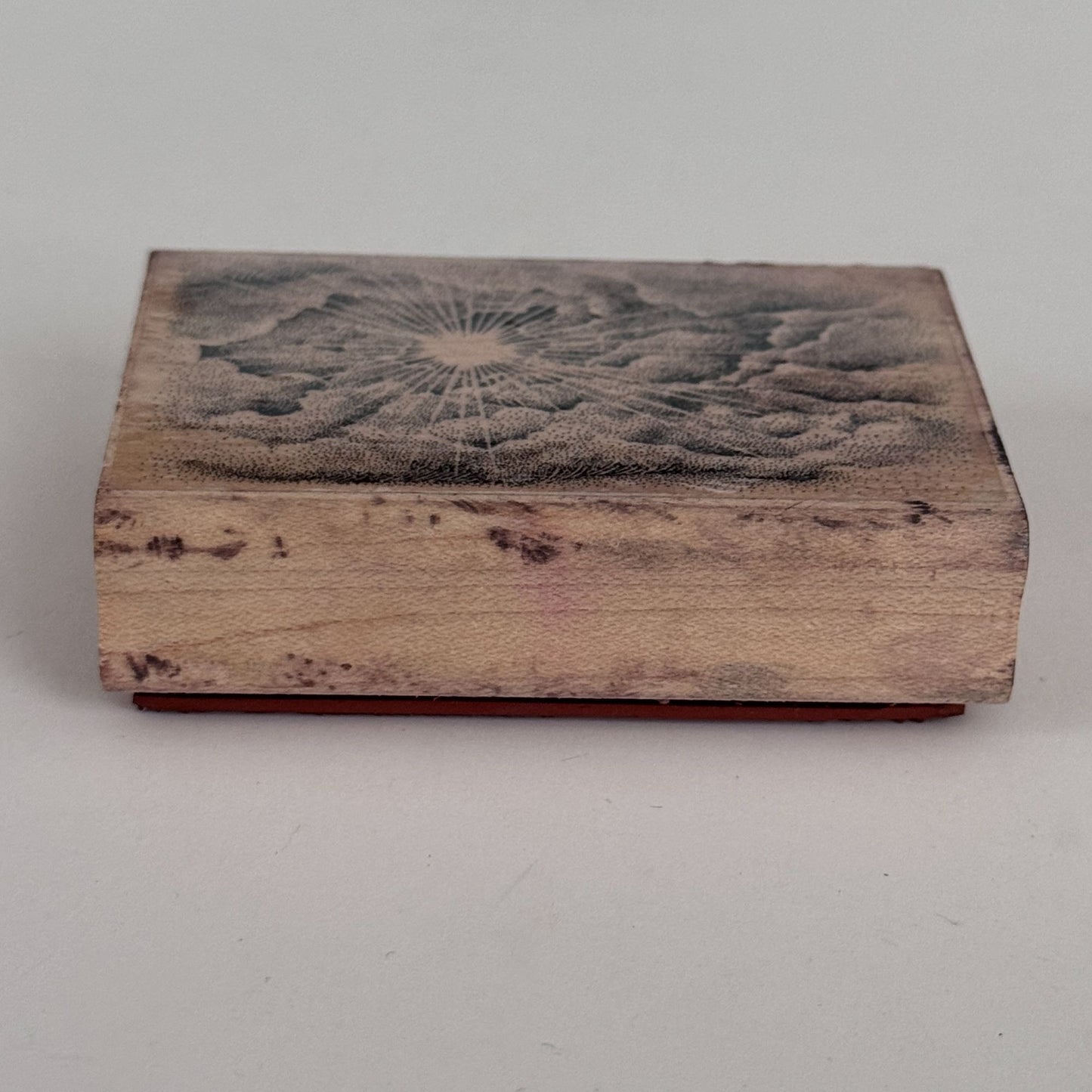 Stampscapes Rubber Stamp Cloud With Sun 107E Landscape Sky Scene Nature Wooden