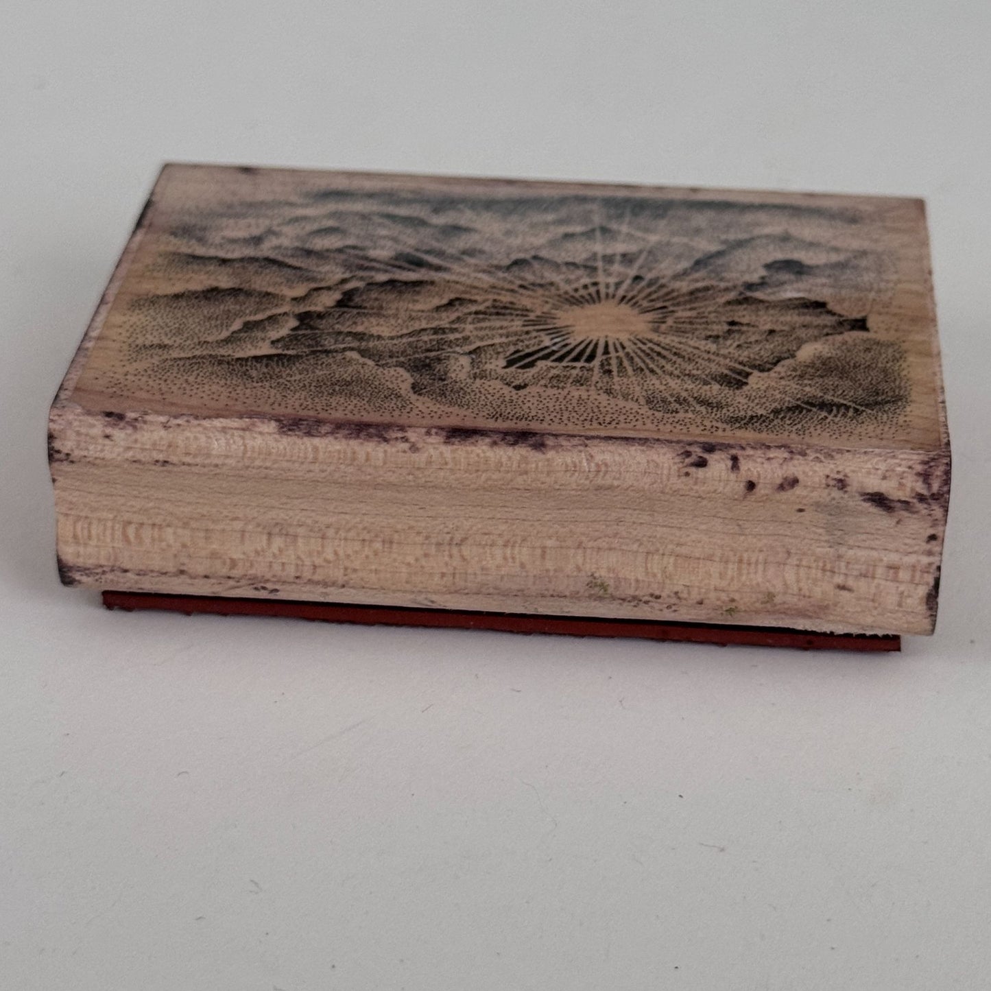 Stampscapes Rubber Stamp Cloud With Sun 107E Landscape Sky Scene Nature Wooden