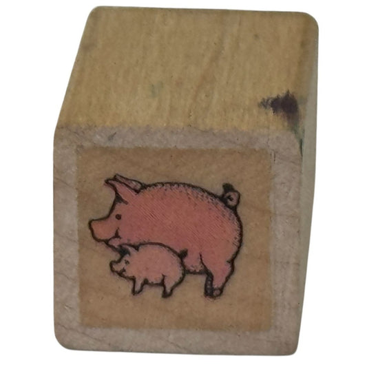 Pigs Rubber Stamp Farm Animal Mother and Baby Piglet Card Making Craft