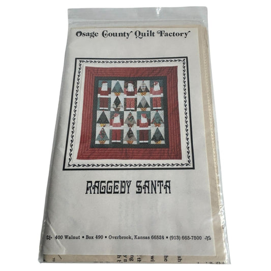Osage County Quilt Factory Pattern Raggedy Santa Christmas Holidays Piecing UC