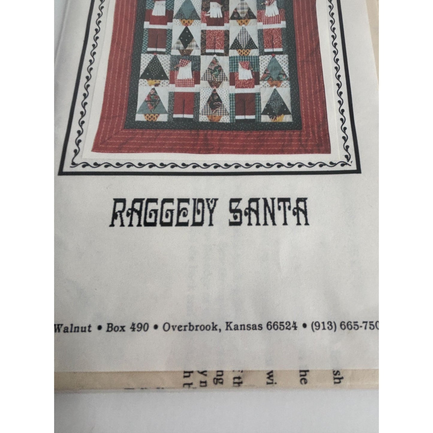 Osage County Quilt Factory Pattern Raggedy Santa Christmas Holidays Piecing UC