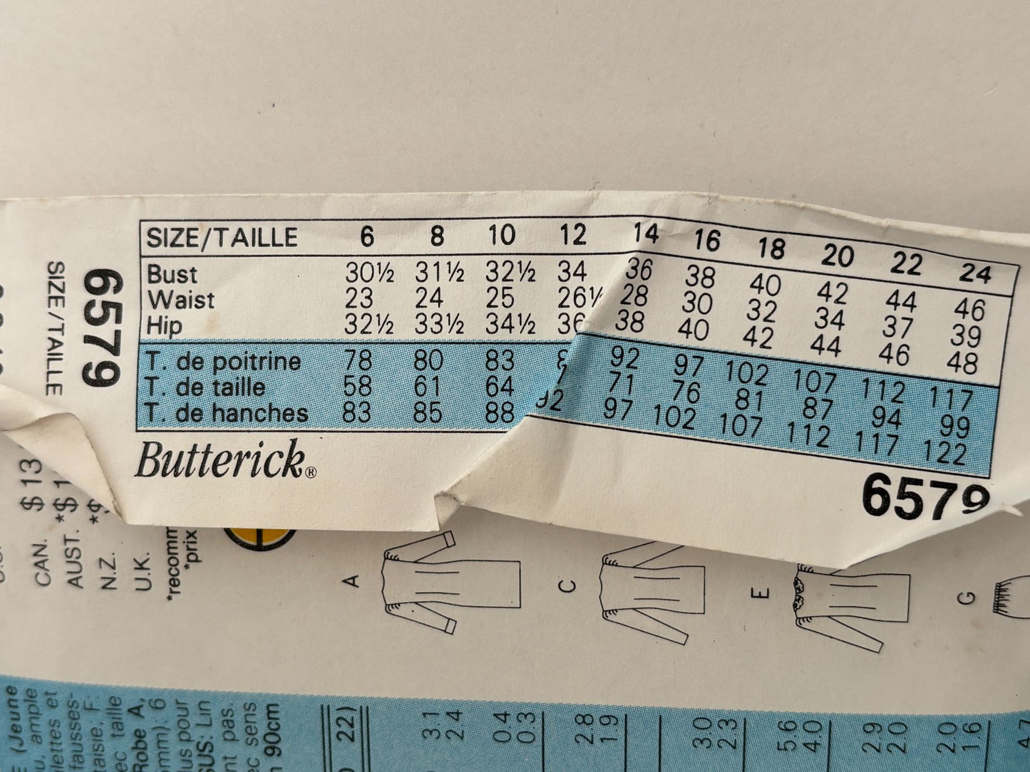 Butterick Sewing Pattern 6579 Straight Dress Skirt Vintage 90s Workwear 6-10 UC