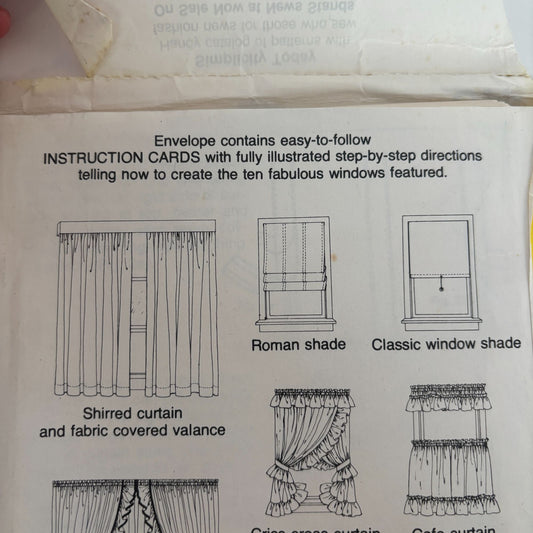 Simplicity House Sewing Instruction Card 118 Theatre Curtain Opera Window Shades