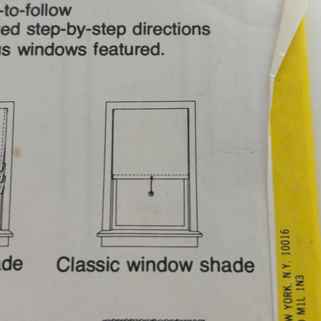 Simplicity House Sewing Instruction Card 118 Theatre Curtain Opera Window Shades