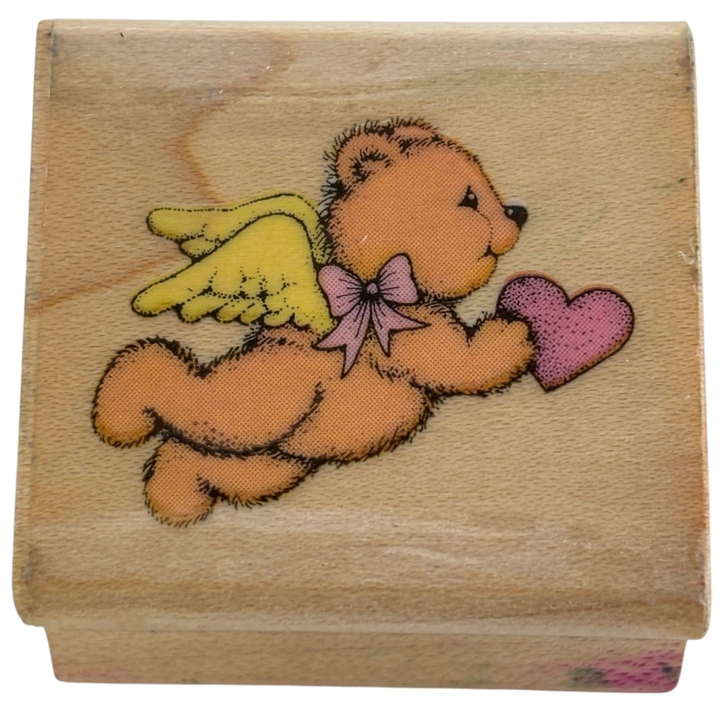 Hero Arts Rubber Stamp Flying Teddy Cupid Angel Valentines Day Card Making B256