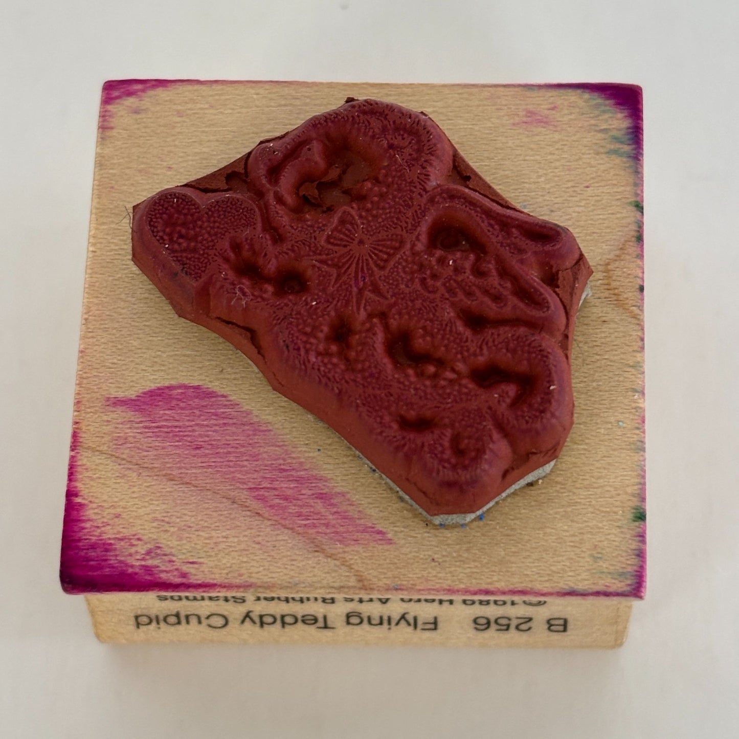 Hero Arts Rubber Stamp Flying Teddy Cupid Angel Valentines Day Card Making B256