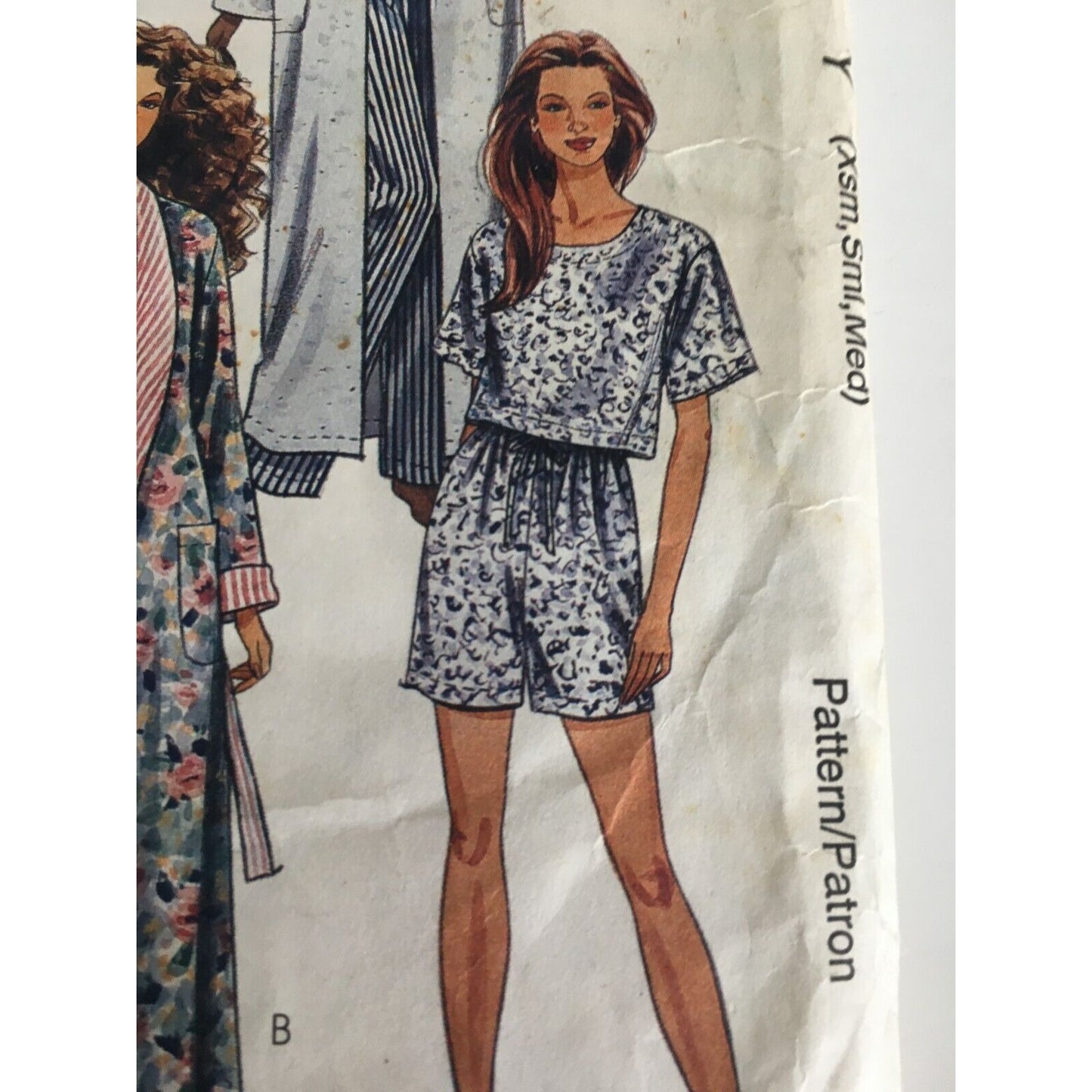 McCalls Sewing Pattern 6801 Robe Pajamas Tunic Top Pants Shorts XS S M Uncut