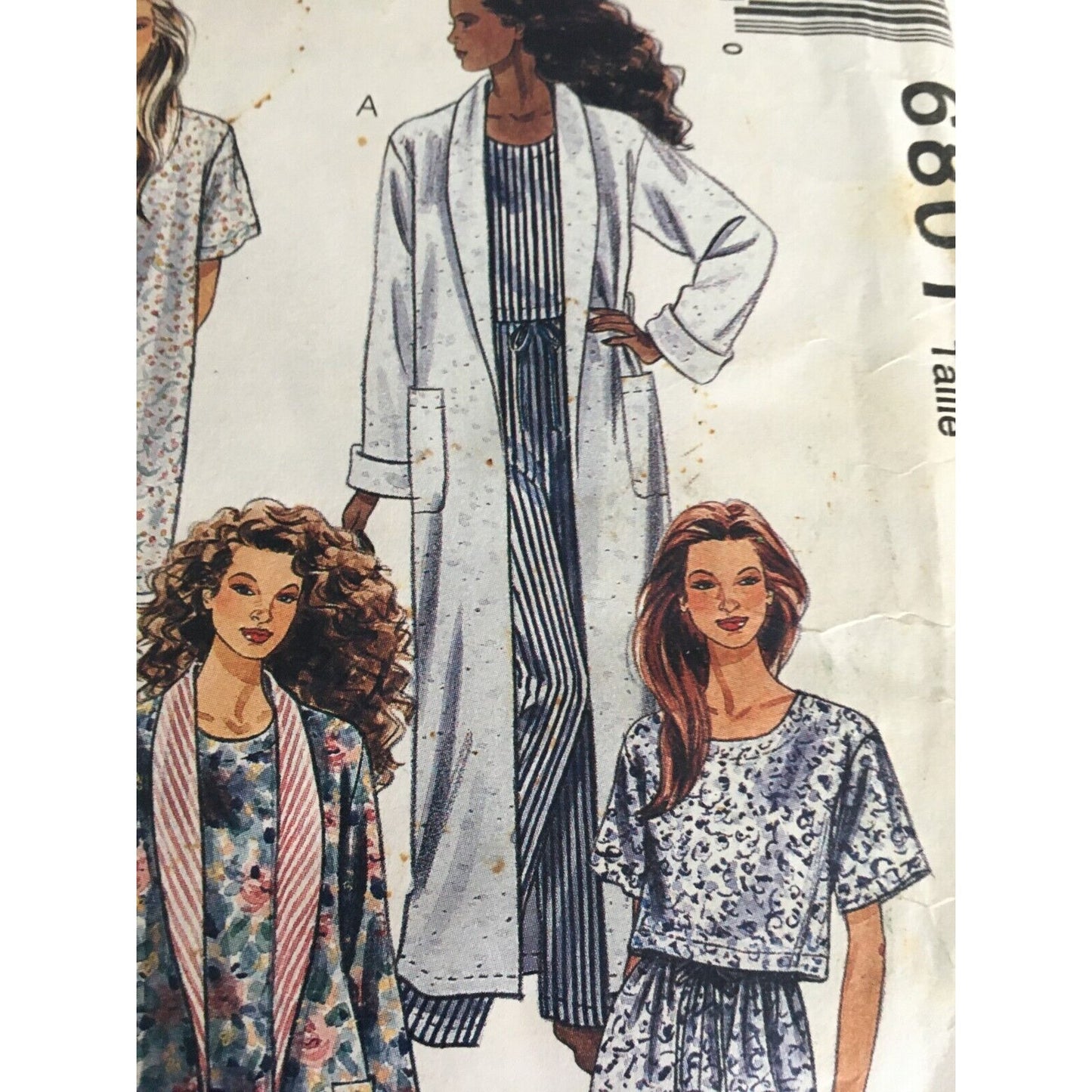 McCalls Sewing Pattern 6801 Robe Pajamas Tunic Top Pants Shorts XS S M Uncut