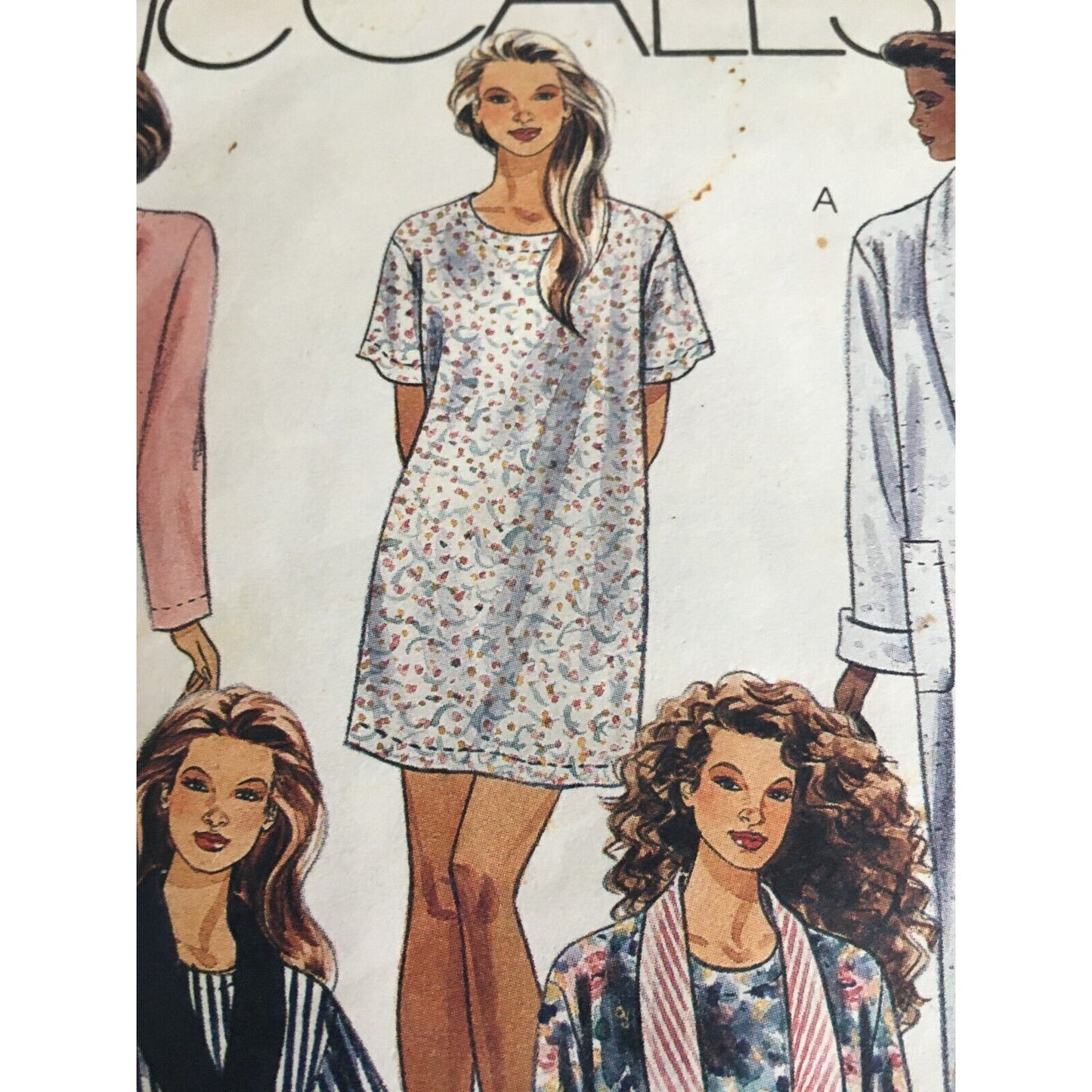 McCalls Sewing Pattern 6801 Robe Pajamas Tunic Top Pants Shorts XS S M Uncut